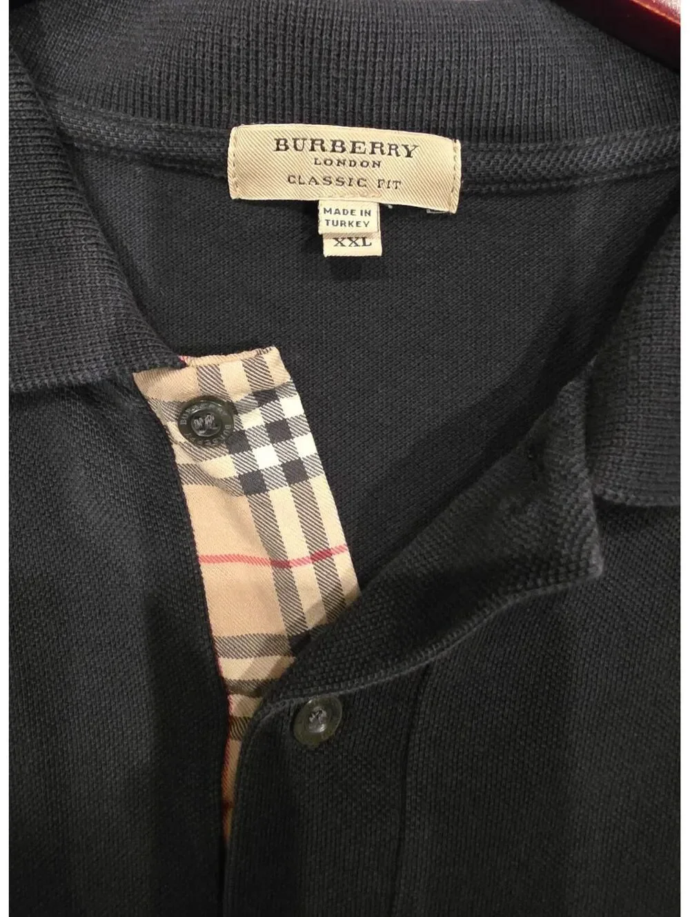 Burberry Classic Fit Black Polo Shirt XXL